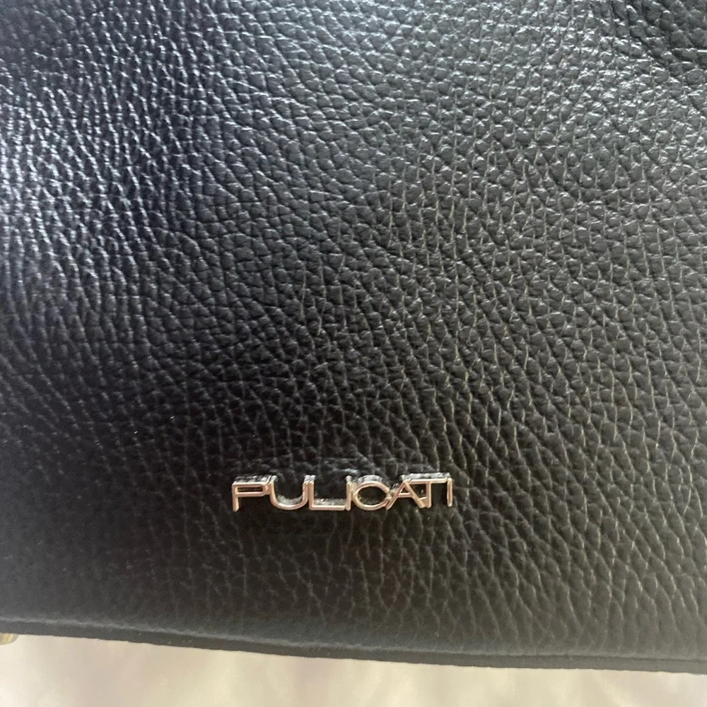 EUC PULICATI genuine leather made in Italy black crossbody/ hand bag - Picture 4 of 16